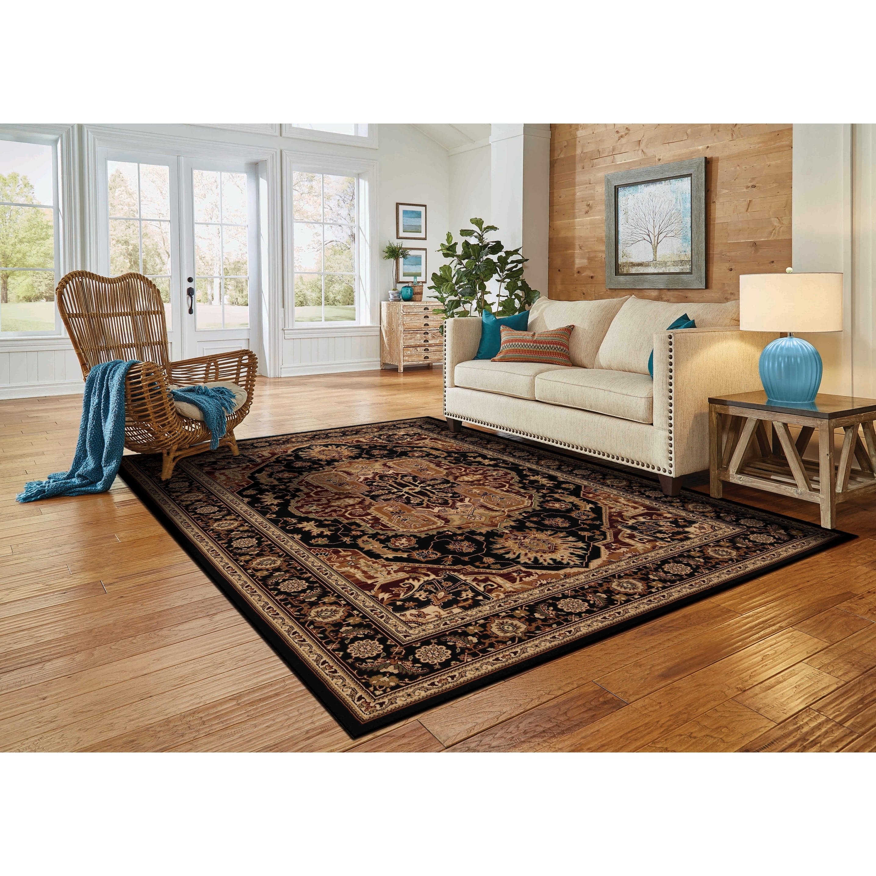 MDA Rugs Izmir Collection Beige/Brown Transitional Floral/Botanical Area Rug