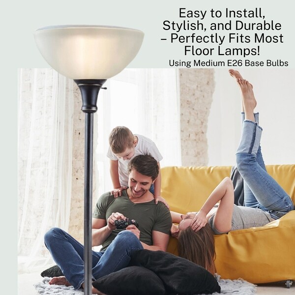 LIGHTACCENTS Glass Lamp Shade Replacement for Floor Lamp Frosted Glass Lamp Shade for Floor Lamps Glass Lamp Shade Floor Lamp Shade Replacement
