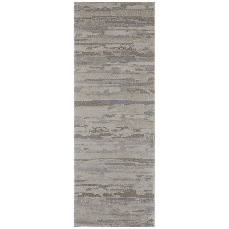 Valu Power Loomed Distressed Abstract Stain Resistant Area Rug By HomeRoots - 8' Runner