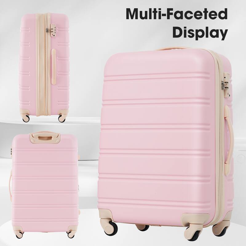 20''+28'' Suitcase+Travel Bag 3-Piece Luggage Sets, ABS Hardshell Lightweight Luggage with Spinner Wheels and TSA Lock