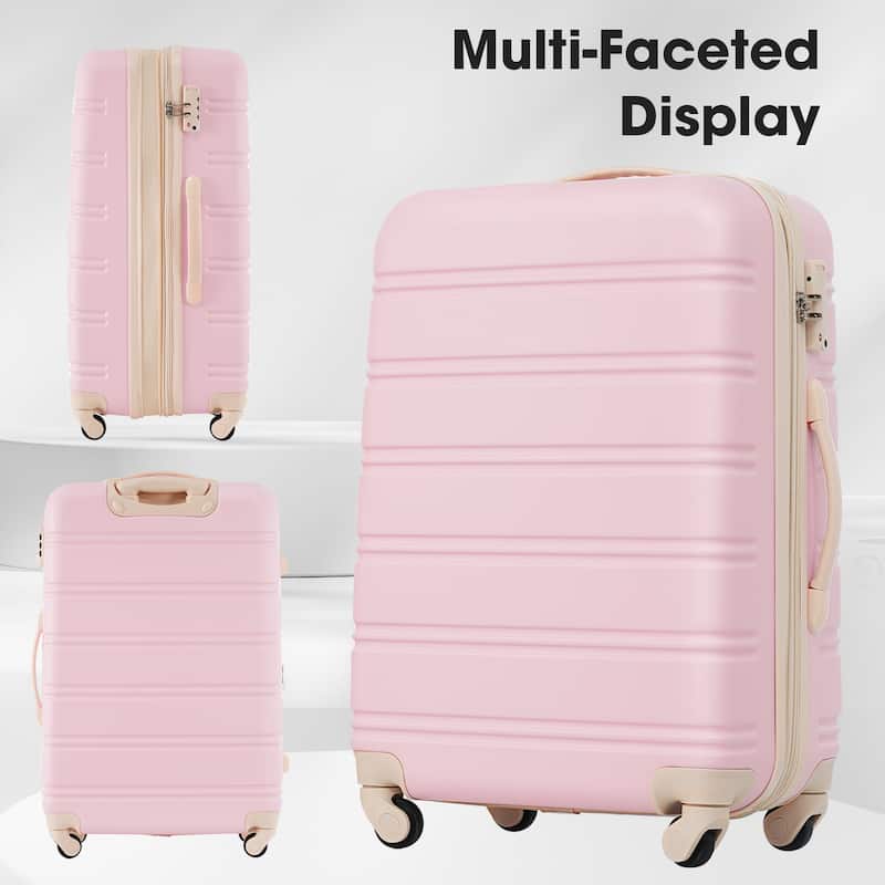 3-Piece Modern Luggage Sets, Expandable Hard-Shell Luggage with Zippered Compartment and TSA Lock, for Boarding Travel