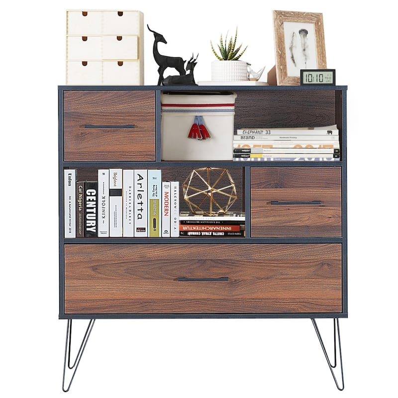 Costway Sideboard Storage Cabinet Multipurpose Display Unit w/Metal