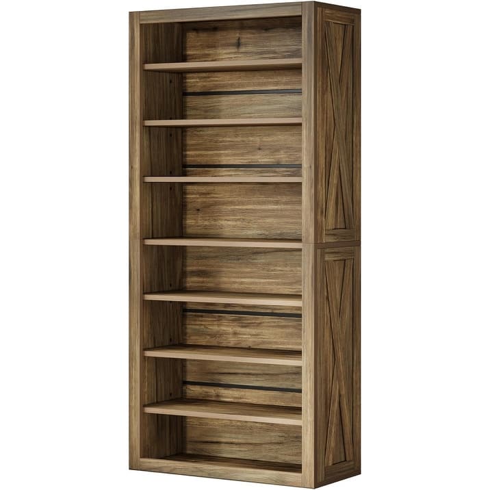 71 Inches Wood Shoe Cabinet with Adjustable Shelves, 8-Tier Shoe Storage Organizer for 32-36 Pairs of Shoes