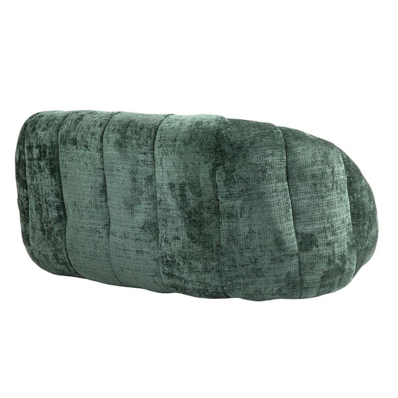Chenille Upholstered Bean Bag Chair, Lazy Floor Sofa with Foam Filler, Fluffy Bean Bag Sofa with 3 Pillows & High Backrest