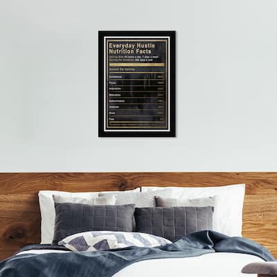 Hatcher & Ethan 'Hustle Nutrition' Wall Art Framed Print - Black, Gold