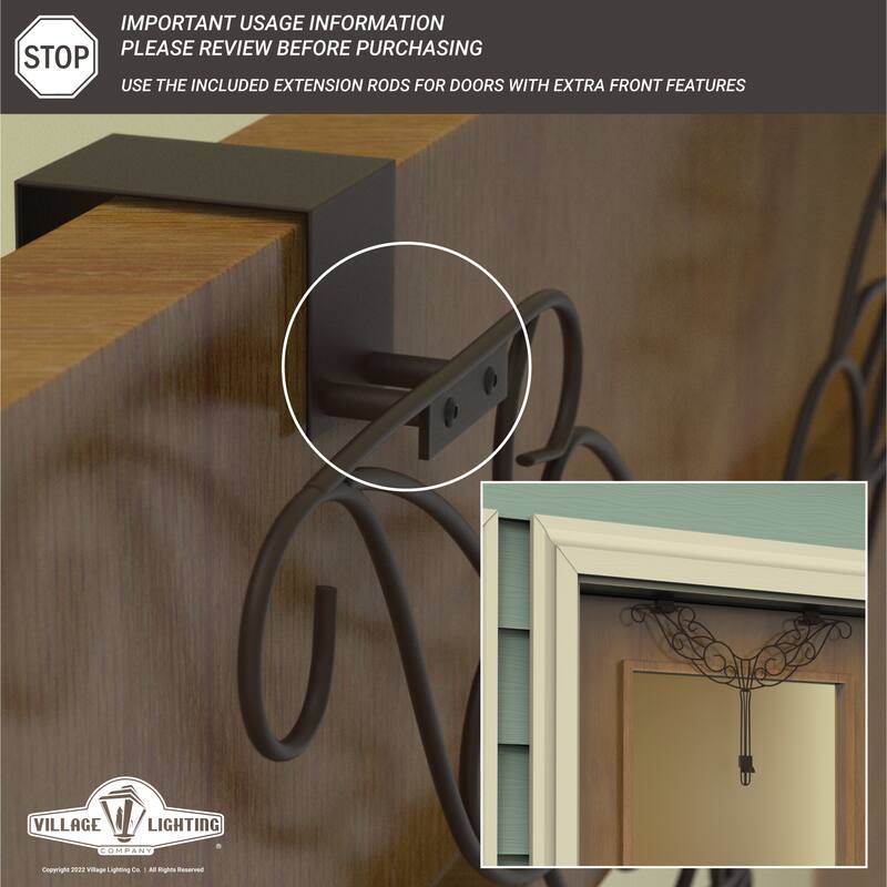 Adjustable Wreath Hanger for Door - Colonial (Brown) - Brown