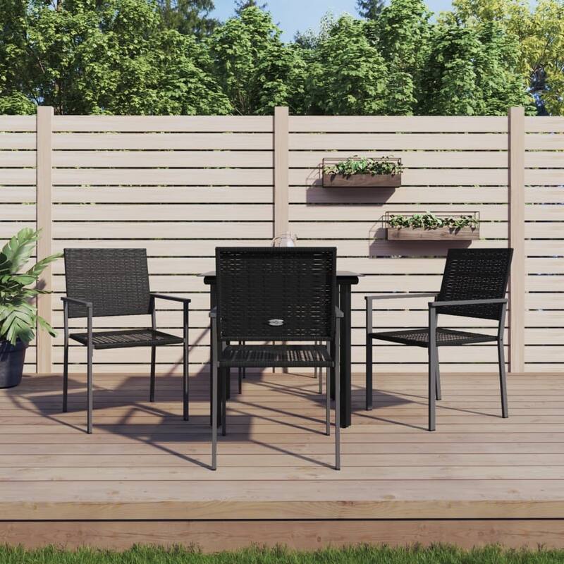 vidaXL Patio Dining Set Outdoor Dining Table and Chair Poly Rattan and Steel