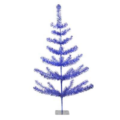 3' Medium Blue Tinsel Twig Pine Artificial Christmas Tree - Unlit - 3 Foot