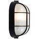 preview thumbnail 5 of 6, Access Lighting Nauticus Dual Mount - Outdoor Wall Sconce Bulkhead - Black Finish - Frosted Glass Shade - Incandescent