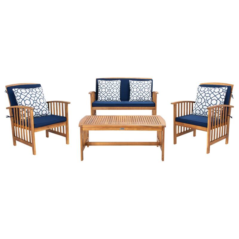 SAFAVIEH Outdoor Rocklin 4-piece Conversation Patio Set