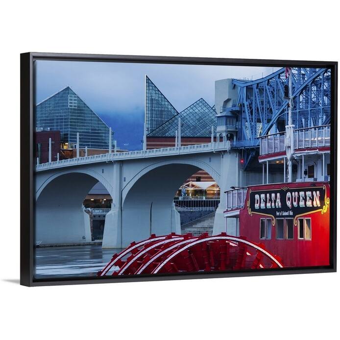Chattanooga Tennessee Market Street Bridge Black Float Frame Canvas Art Overstock 25509995
