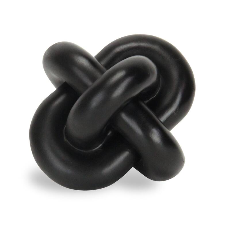 Minyoro Black Resin Chain Knot Sculpture