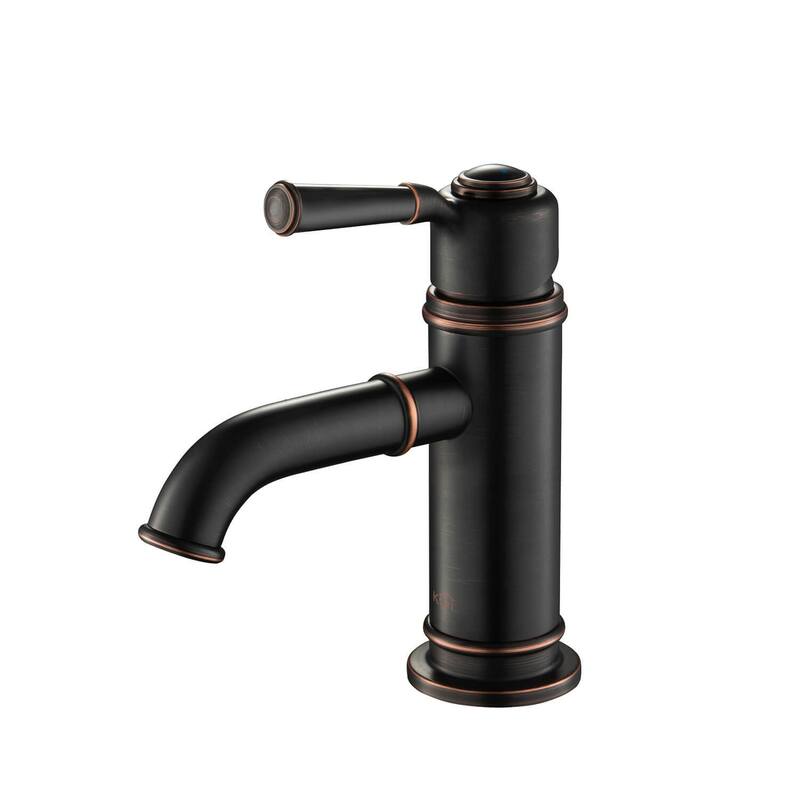 Solid Brass Single Handle Bathroom Vanity Sink Faucet with Water Hose - Oil Rubbed Bronze