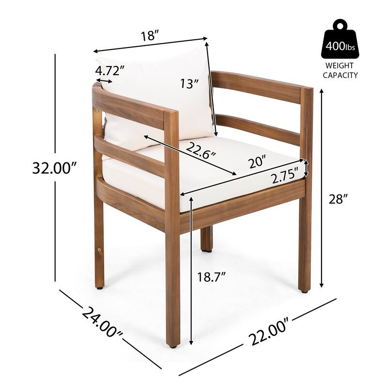 Christopher Knight Home - Raventon Outdoor Acacia Wood Extendable 7-Piece Patio Dining Set with Cushioned Chairs