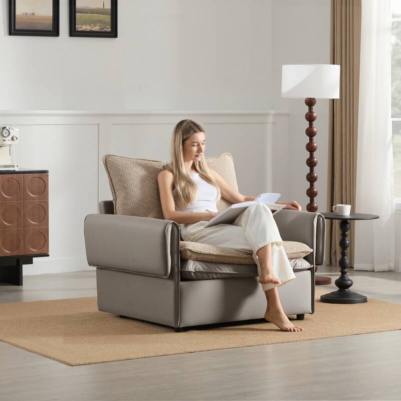 Versatile Oversized Armchair Sofa with Multiple Configurations - Grey