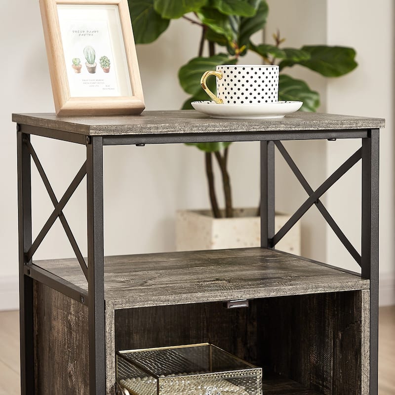 Javlergo Nightstand with 2 Drawers and Storage Shelf for Bedroom, Small Night Stands, Bed Side Table