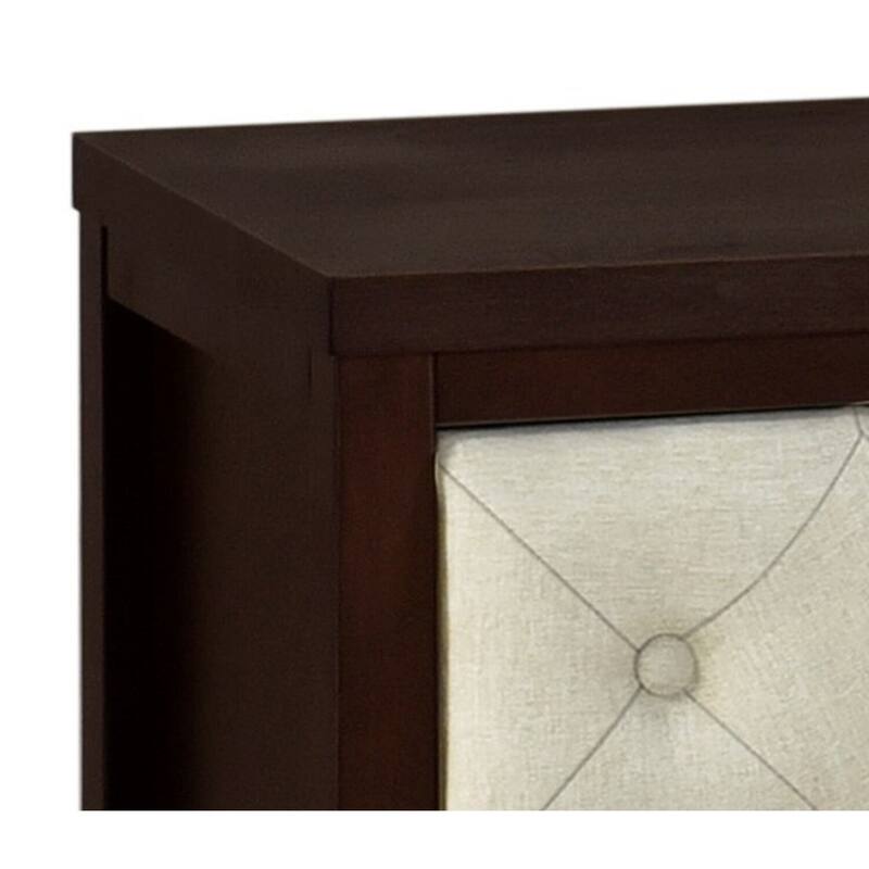 Cherry Espresso Brown 2 Drawer 16 in. W Nightstand with Sturdy Hardware and Ample Storage