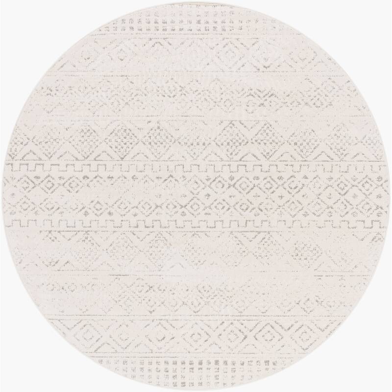 Livabliss Vintage Roma Medallion Area Rug - 7'10" x 7'10" Round - Ivory