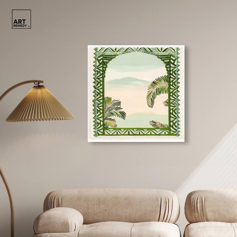 Palm View Vista Canvas by Art Remedy, Gallery Wrapped