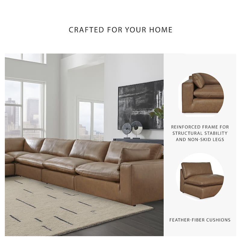Signature Design by Ashley Emilia Medium Brown 6-Piece Sectional - 170"W x 130"D x 36"H