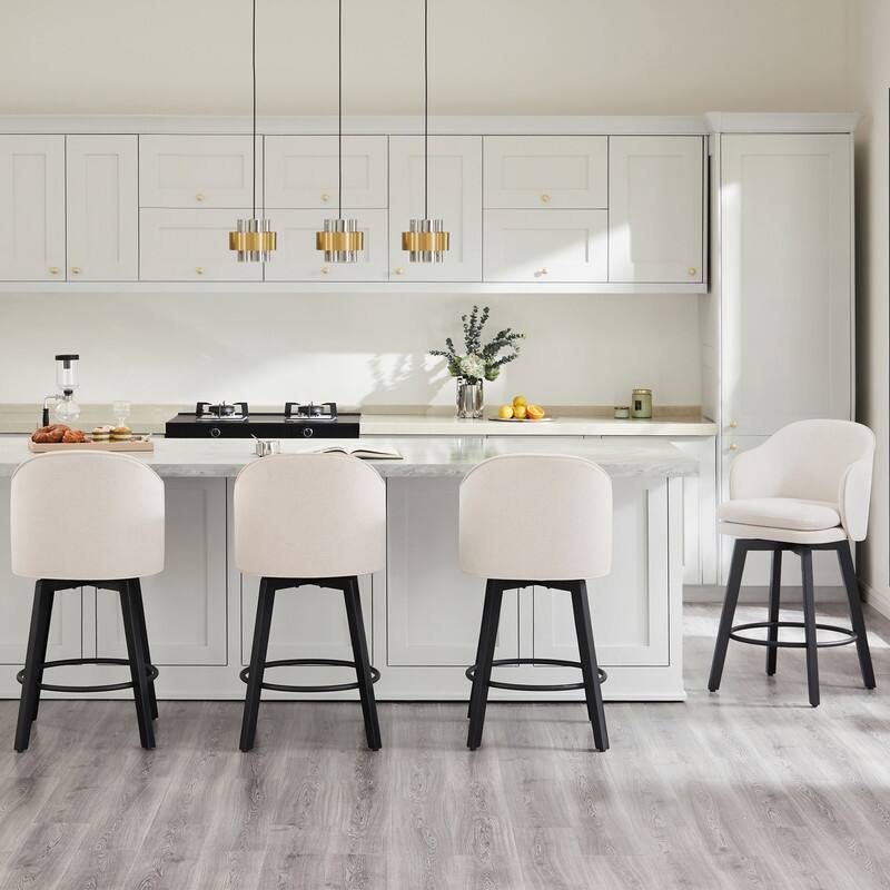 Spruce & Spring Kaylee Modern Swivel Counter Height Bar Stools with Arm