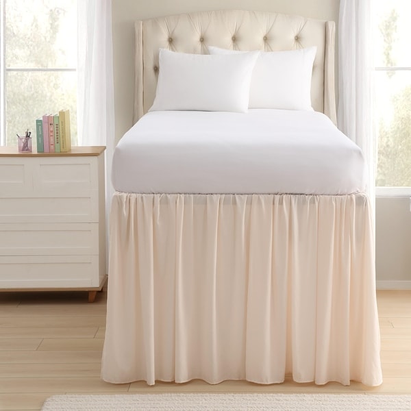 Laura Ashley Washed Solid Dorm Bedskirt - Bed Bath & Beyond - 43213446