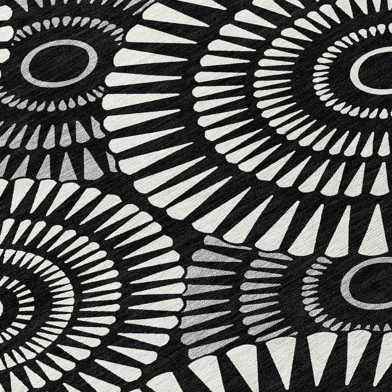 Machine Washable Indoor/ Outdoor Chantille Contemporary Burst Rug
