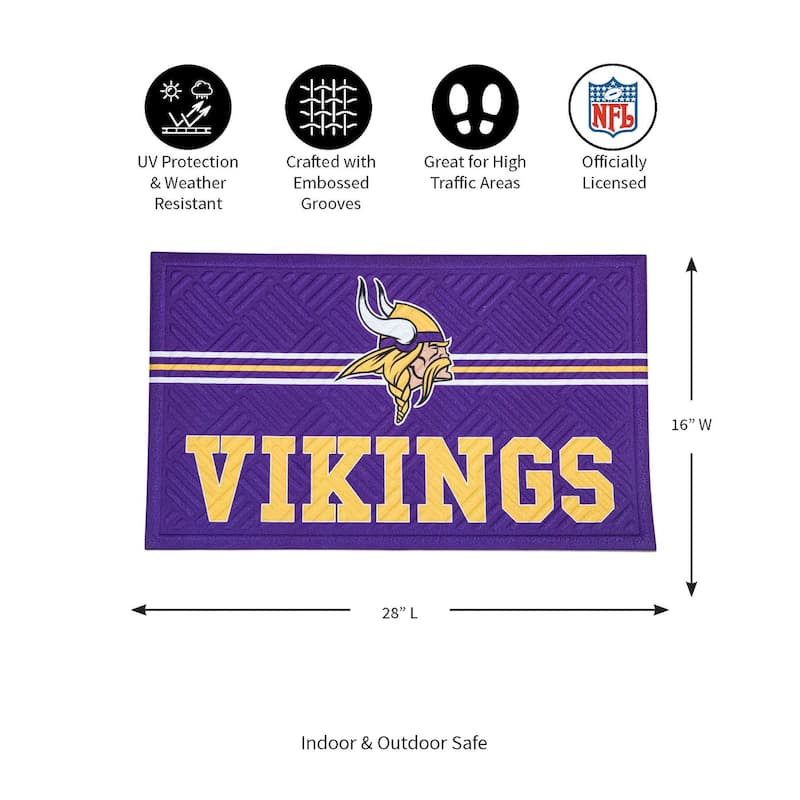28 in. x 16 in. Embossed Mat, Cross Hatch, Minnesota Vikings