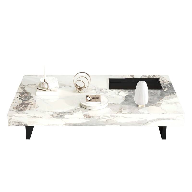 JASIWAY Light Luxury Sintered Stone Rectangle Coffee Table