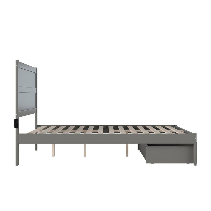 Gothic Grandeur Bed with Foot Drawer - Grey Bedroom Furniture