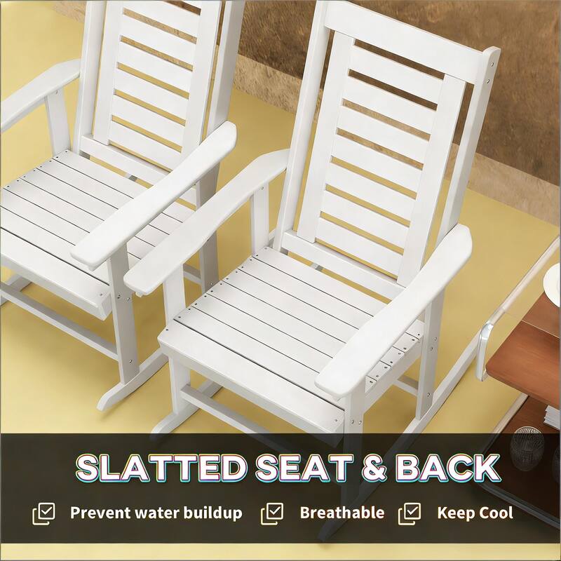 GDFStudio - Oliver Classic HDPE Outdoor Rocking Chair Set