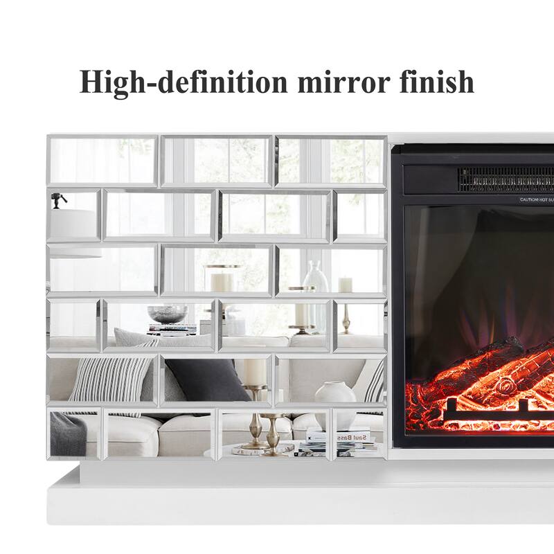 63" Electric TV Stand Fireplace with Adjustable LED Flame
