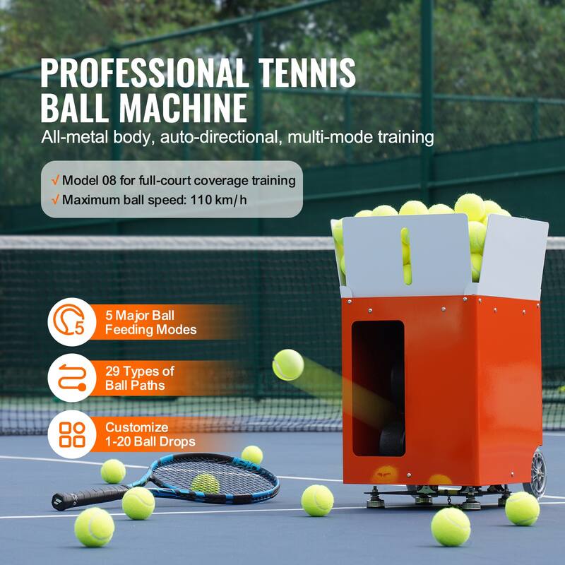 Tennis Ball Machine, Automatic Portable Tennis Ball Launcher - 110 km/h