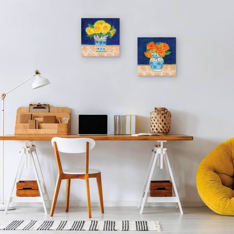 Mexican Poppies & Mexican Sunflowers by Maret Hensick Canvas Art Prints