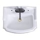 preview thumbnail 11 of 10, India Reserve 22.8" White Porcelain Wall Mount Pedestal Sink with Green Gold Accent - Renovators Supply