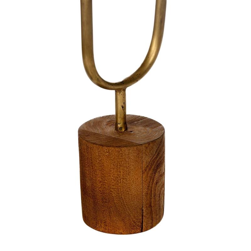 Libra Wooden Iron Candle Holder Weathered - N/A
