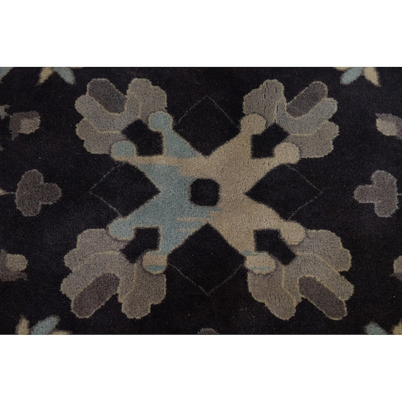 Floral Medallion Art Deco Chinese Area Rug Handmade Wool Carpet - 6'0"x 8'10"
