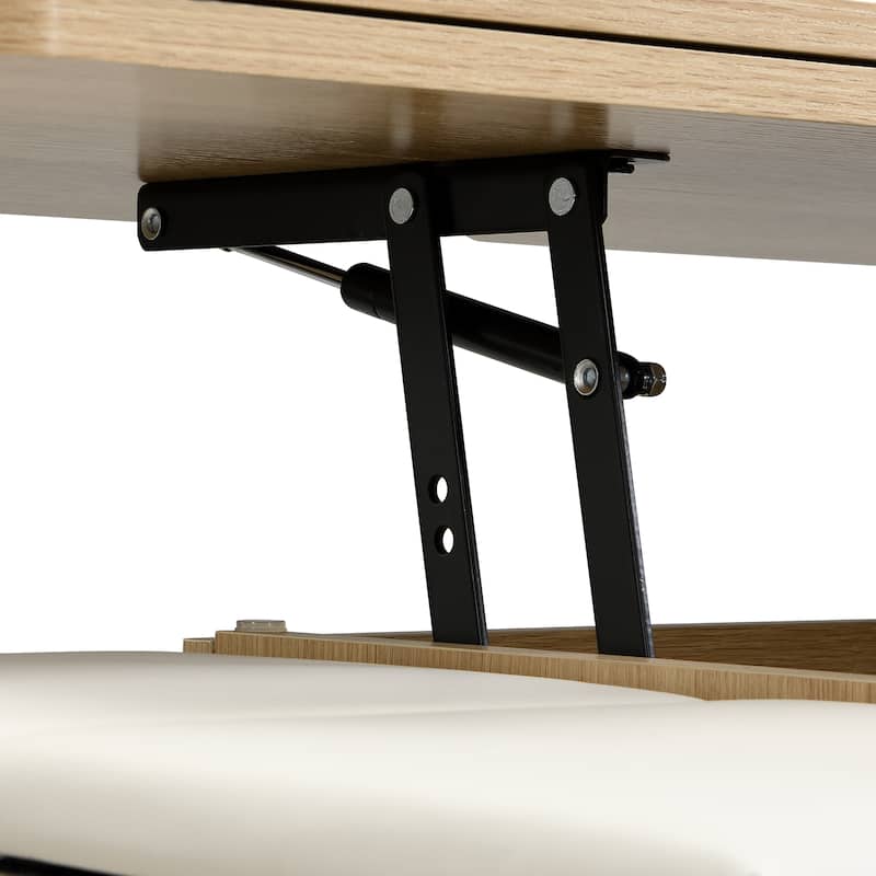 Christopher Knight Home - Calix Lift-Top MDF Coffee Table Set with 4 Stools and Smooth Locking Wheels