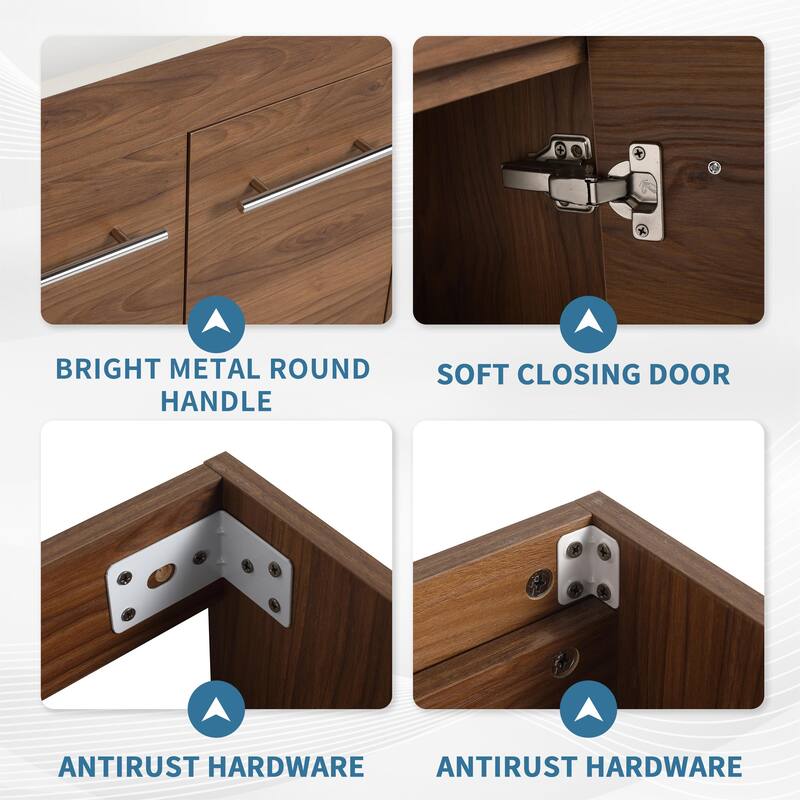 ARTCHIRLY 24/36/48/60 Inch Bathroom Vanity with Sink, Freestanding Bathroom Vanity with Soft Close Door and Shelf