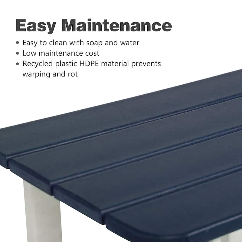 Aoodor HDPE All Weather Outdoor Side Table, Square Adirondack Patio End Table for Patio, Pool, Porch