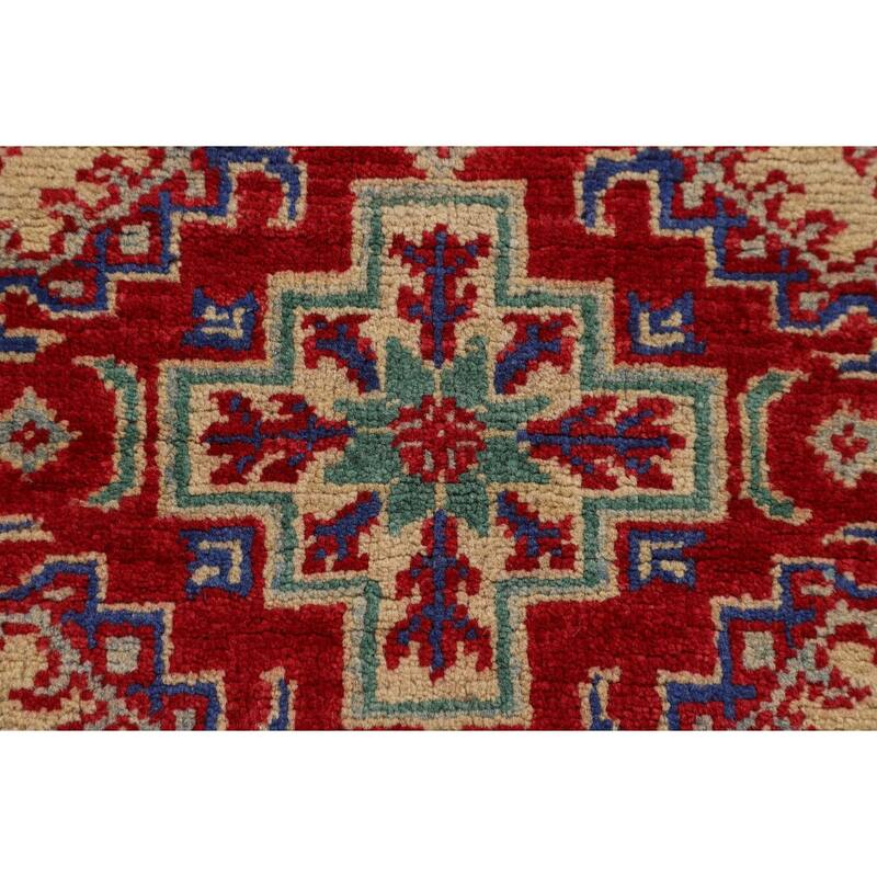 Kazak Accent Rug Handmade Oriental Wool Carpet - 2'8" x 4'0"