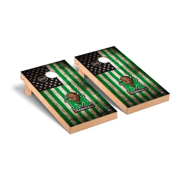 slide 2 of 5, Marshall Thundering Herd Cornhole Board Set - OHT Vintage Flag Version