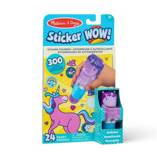 slide 2 of 6, Melissa & Doug Sticker WOW Activity Pad & Sticker Stamper - Purple Unicorn - Multi Multi - Kids