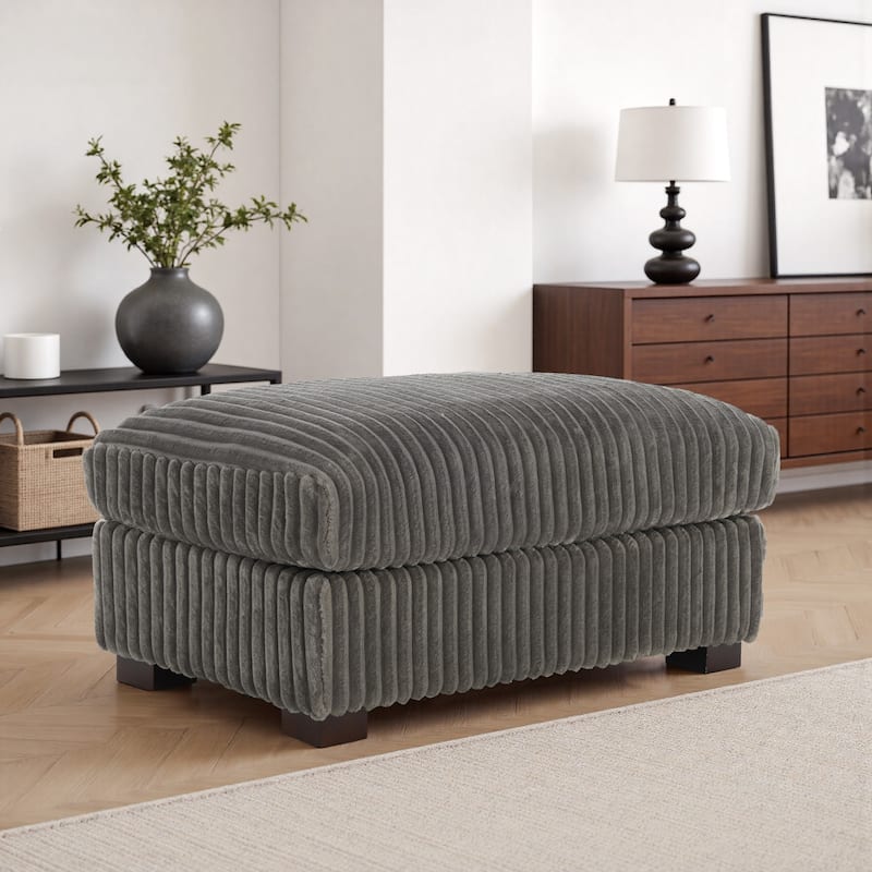 40"W Cotton Flannel Modular Sectional Ottoman