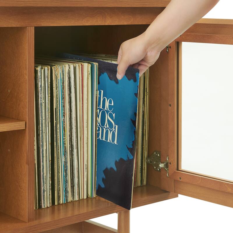 Crosley Dempsey Record Player Cabinet With Vinyl Storage