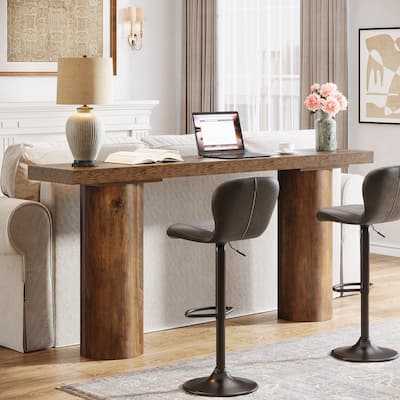 63" Long Rectangle Bar Height Table Behind Couch, Easy Assembly