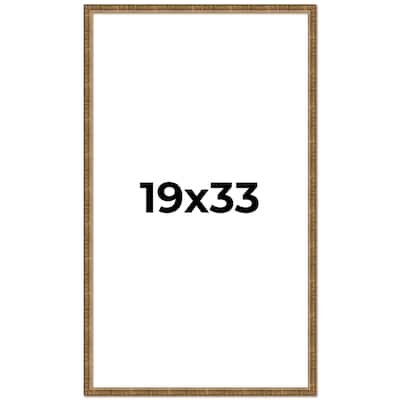 19x33 Frame Gold Kingsley Distressed Solid Wood Picture Frame Width