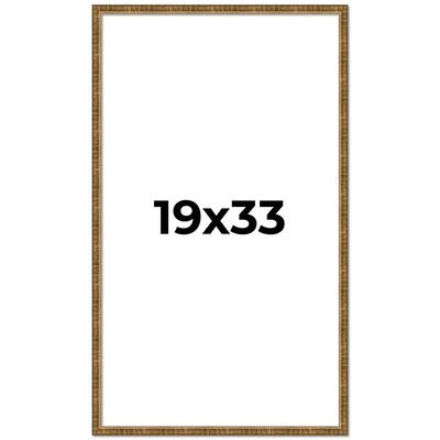 19x33 Frame Gold Solid Wood Picture Frame - Complete Modern Photo