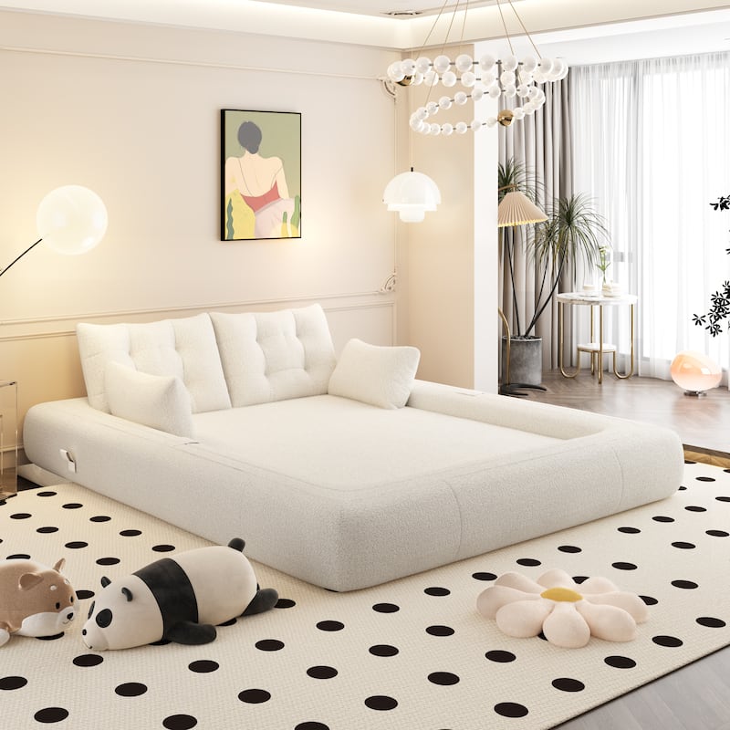 78.7″ Teddy 3-Seater Modular Sleeper Sofa with Convertible Lounge Design