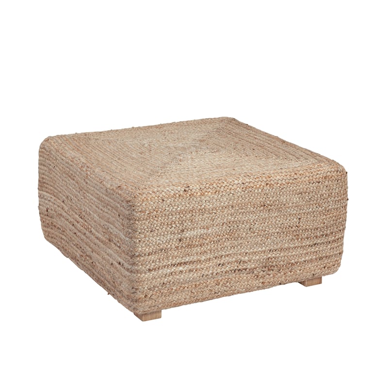Biscayne Natural Woven Jute 30-Inch Wide Square Coffee Table